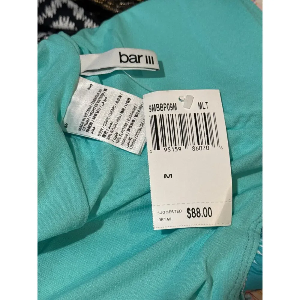 Bar III Copacabana Twist Front One Piece Swim M NWT